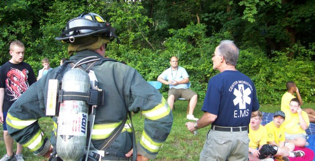 Center Moriches FD Visits Camp Paquatuck - Summer 2009